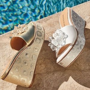 Donald J. Pliner Idina Embellished Wedge Sandals